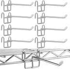 8 Pcs Accessory Hooks for Wire Shelving with Rubber Cover Heavy Duty Metal Hooks for Hanging Kitchen Utensils Wire Shelf Accessories Room Organization (Silver)