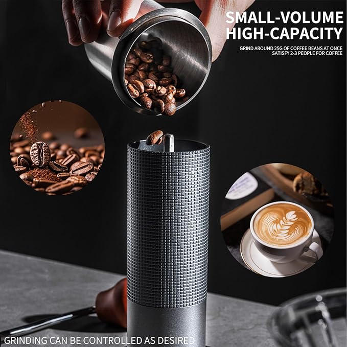 Manual Coffee Grinder, Adjustable Grinding Settings, Stainless Steel Burrs, Portable Hand-Cranked Coffee Grinder, For Espresso, Drip Filter, French Press Filter, Compact And Durable (white)