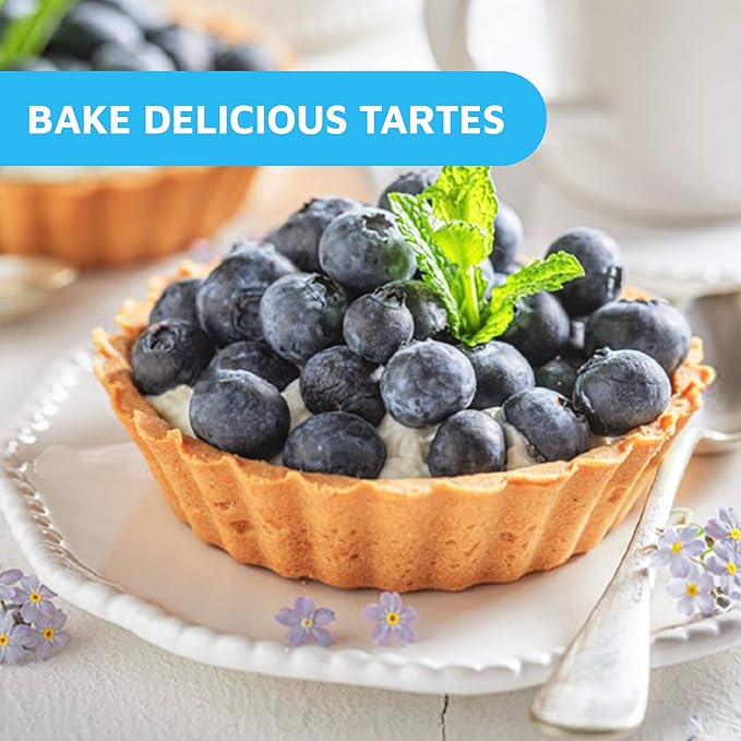 MontoPack Disposable 5" Aluminum Foil Pie/Tart Pans (100 Pack) | 5 Inch Round Cake Pan for Baking Personal Mini Pies, Homemade Cakes & Quiche | Oven Safe Foil Tins Easily Stack & Store Freeze & Reheat