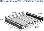 HOLDN’ STORAGE Pull Out Cabinet Organizer, Heavy Duty Caddy w/Lifetime Limited Warranty -22”W x 21”D - Requires At Least 23-1/4” Cabinet Opening, Steel Metal Cabinet Drawers Slide Out, Black