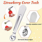 6 Pcs Tomato Stem Corer Strawberry Pitter Baller Practical Stainless Steel Huller Kitchen Tool Fruit Vegetable Stem Remover