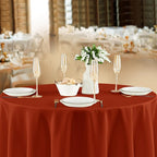 Fitable 8 Pack Round Tablecloths: Stain Resistant Wrinkle Free Circle Table Clothes, Washable Reusable Polyester Table Covers for Wedding Party Birthday Banquet Reception(Rust, 84 Inch)