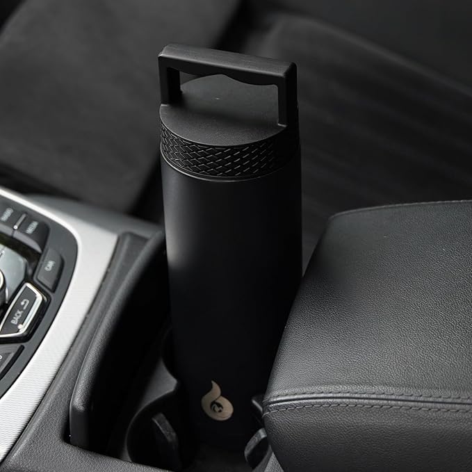 BJPKPK Insulated Water Bottles, Dishwasher Safe 18 oz Water Bottle with Handle, Leakproof BPA Free Water Jug, Stainless Steel Thermos for Sports, Black