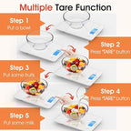 KOIOS Kitchen Scale, 33lb/15kg Digital Food Scales Weight in Grams and Ounces for Cooking Baking, 1g/0.1oz Precise Graduation, Batteries and Type-C Charging, Tare Function, LCD Display, White