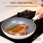 Ammeloo 15-Piece Ribbed Ceramic Cookware Set, Pots and Pans Set Non Stick, Induction Ready, Healthy Non Toxic Kitchen Cooking Set PFAS/PFOA/PTFE-Free, Silicone-wrapped Stay-Cool Handle