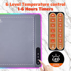 Warming Mat For Food Chafing Dishes for Buffet,Food Warming Mat,Portable Food Warmer,Counter Silicone Warming Mat With 6 Level Temperature 6 Hours Timers (XL 24"x16") Grey Fathers Day