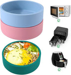 Silicone Air Fryer Egg Pan, Individual Egg Bite Maker Reusable Egg Molds, Microwave Egg Cooker, BPA Free Air Fryer Accessories, Dishwasher Safe, Multi Color, 3Pcs