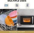 Microwave Safe Bowls 60 Oz, Deep Large Plastic Cereal Soup Bowls Set of 8, Unbreakable Reusable Wheat Straw Dinnerware Sets Dishwasher Safe BPA-Free for Kitchen Salad Ramen, Multicolor