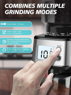 Homtone Conical Burr Coffee Grinder – 51mm Stepless Electric Espresso Grinder with Grind Settings, Automatic Timer, Low Noise, with Portafilter Holders, for Home and Commercial Use, Grade for Baristas