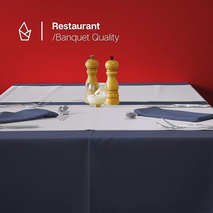 Gee Di Moda Rectangle Tablecloth - 60 x 102 Inch Navy Blue Table Cloth for 6 Foot Rectangle Table - Heavy Duty Washable Fabric - for 6 Ft Buffet Table, Holiday Party, Dinner, Wedding & Baby Shower