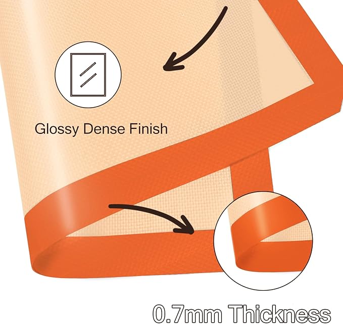 Silicone Baking Mat, 3 Pack Reusable Baking Mat, Non-Stick, Food Safe Silicone Mats for Baking, Oven Baking Sheet for Making Cookies, Macaroons, Bread