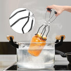 Canning Jar Lifter, Canning Tongs, Stainless Steel Jar Lifter with Rubber Grip Handle for Home Kitchen, Black