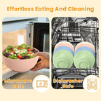 Homienly Large Wheat Straw Bowls 60oz Light Color Bowl Set of 8 - The Ultimate All-in-One Set for Salad, Soup, Cereal & Oatmeal, Microwave Safe & Unbreakable