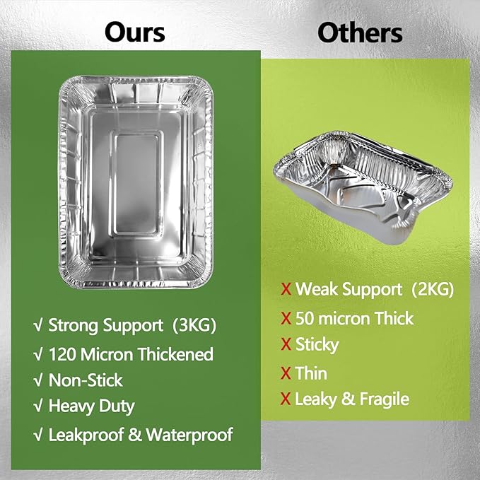 Thickened 30 Pack Heavy Duty Aluminum Foil Pans, 9x13 Disposable Aluminum Tin Foil Pans for Baking Roasting & Chafing, Half Size Steam Table Deep Pans, Extra Cake & Oven Pan