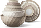 COOK WITH COLOR Mixing Bowls with Lids - 12 Piece Plastic Nesting Bowls Set includes 6 Prep Bowls and 6 Lids, Diamond Design - Microwave Safe