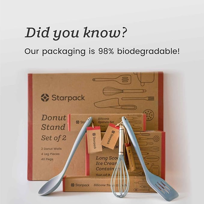 Starpack 'Like a Boss' XL Premium Silicone Cooking Utensils Set (6 Pcs) - Heat Resistant Kitchen Utensils 600°F - Non-Stick Silicone Utensil Set - Large Kitchen Utensils Set for Cooking & Serving