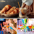 6000 Count Coffee Cocktail Stirrers Straws Disposable Plastic Sip Stir Sticks Cocktail Drink Stirrers Sticks Cups Straws for Bars Juice Drinking(Colorful,5 Inch)