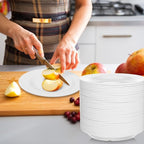 Vesici 36 Pieces Melamine Appetizer Plates 5.91 Inch Melamine Dessert Plates Small White Round Lightweight Saucers Serving Dish Catering for Appetizer Snacks Dinner Wedding Party