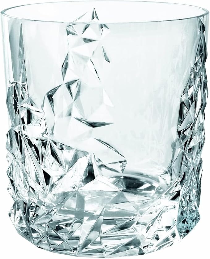 Nachtmann Sculpture 12oz Whiskey Tumbler (Set of 4) - Heavy Base Crystal Glass for Scotch, Bourbon, Cocktails, Liquor, Elegant & Durable Barware, Dishwasher Safe - Modern Glassware Set