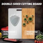 Titanium Cutting Board, Stainless Steel Cutting Board for Kitchen Dishwasher Safe, Double Sided Food-Grade Chopping Board with Peeler and Anti-slip Mat (15"L x 11"W)