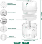 250ML Electric Garlic Chopper, Mini Portable Vegetable Chopper, Food Processor with USB Charging for Onion, Garlic, Chili, Ginger, Veggie