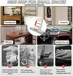 2-in-1 Self-Squeeze Portable Mop: 2 Extra Sponge Heads for Bathroom Corners, Kitchen Tiles, Car & RV Cleaning - Compact Travel Mop (Orange)