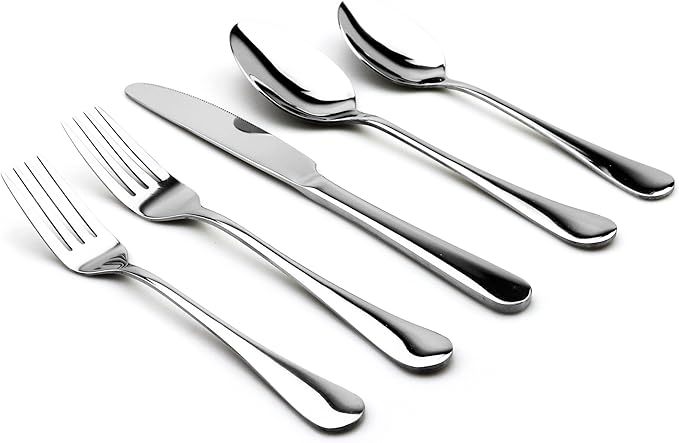 30-Piece 18/0 Stainless Steel Classical Flatware Set, Mirror Polishing Silver, Service for 6