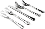 30-Piece 18/0 Stainless Steel Classical Flatware Set, Mirror Polishing Silver, Service for 6