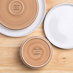 AmorArc Ceramic Dinnerware Set for 6 | Speckled Stoneware Plates and Bowls with Rustic Terracotta Underside| Scratch Resistant,Dishwasher & Microwave Safe Dishes Sets- 18pcs White