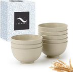 Wheat Straw Bowls Set of 8,10 OZ Small Bowls,Kids Bowls,Cereal Bowls,Plastic Bowls Reusable,Unbreakable Ice Cream Bowls for Dessert,Snack,BPA-Free,Dishwasher & Microwave Safe Bowls for Kitchen,Beige