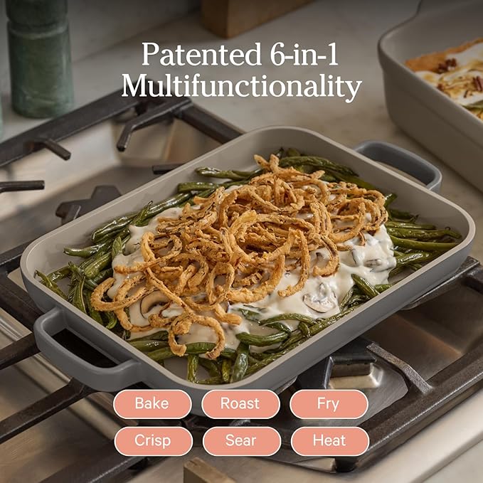 Our Place Mini Griddle Pan - 2 Quart Nonstick Ceramic Sheet Pan & Stovetop Griddle with Handles | Toxin-Free Cast Aluminum | Oven Safe up to 450°F | Char