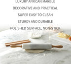 Koville Marble Rolling Pin, Non-Stick African Stone Polished Dough Roller, Pasta, Dumpling, Ravioli, Fondant, Pie Crust, Kitchen Baking Pastry Tools(Namib Fantasy)