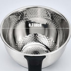 Kitchen Strainers and Colanders with Handle, Stainless Steel Grater with Container, Vegetable Shredder with 3 Blades, Versatile Side Drainer Bowl for Washing Rice, Beans and Fruits