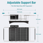 MAJALiS Sink Dish Drying Rack - Use for Countertops & in-Sinks & Over-Sink, Stainless Steel Dish Drainers for Kitchen Counter, Inside Sink Dish Dryer Racks, 10.4''W x 15.5''~23.5''L, Silver