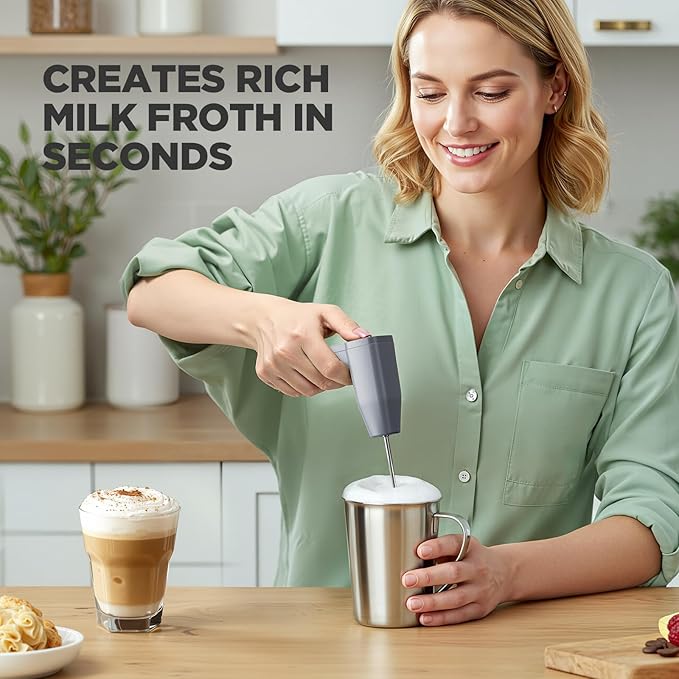 Single Serve Coffee Maker with Built-in Detachable Milk Frother, Iced and Hot Coffee Machine for K Cup & Grounds, 40oz Removable Water Reservoir, 6 Cup Sizes, Fits 7.3" Travel Mug, Gray