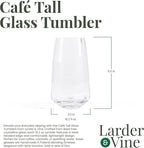Larder & Vine Cafe Tall Glass Tumbler (4-Piece Set)