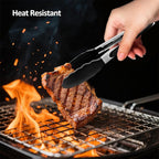 Silicone Kitchen Utensils Set, 446°F Heat Resistant Cooking Utensils Set with Slotted Turner, Tongs, Whisk, Spoons, Spatulas, Brush, Kitchen Gadgets Sets for Nonstick Cookware, Black