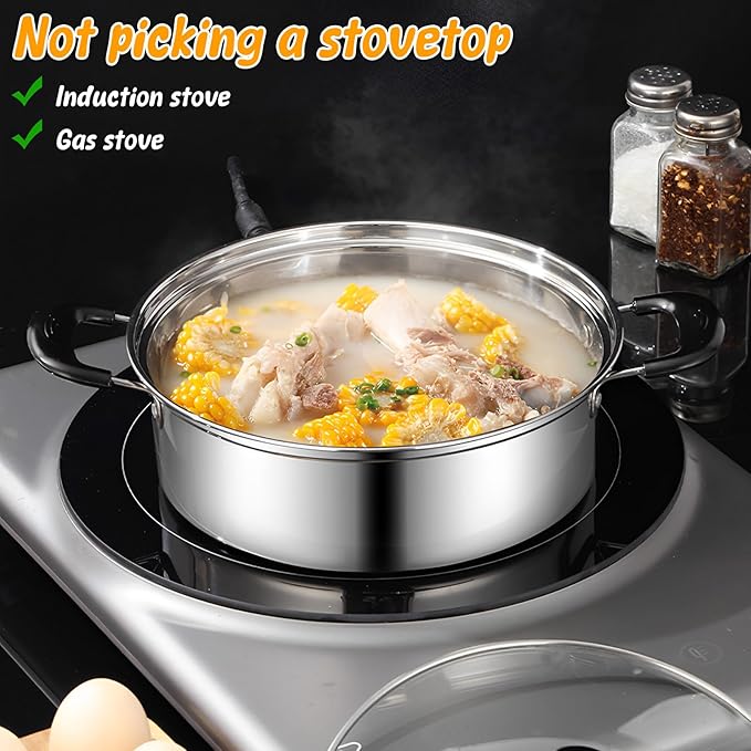 Egg Poacher Pan Stainless Steel Poached Egg Maker with 4 Cups Nonstick Stovetop Egg Cooker Pot for Induction Cooktop (Silver, 1-Pack)