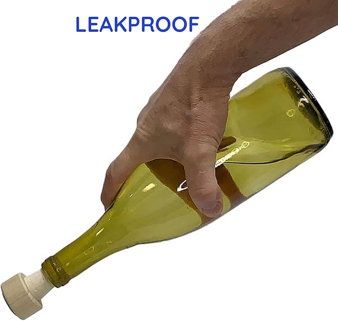 Leakproof Wine Stopper – Unique gift for Dinner Host, Wine Lover, or Housewarming – a versatile wine accessory, use for Wine or Champagne – keeps wine fresher (Green & Blue)