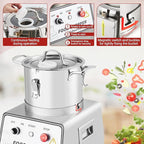 GarveeHome 1400W Commercial Food Processor, 16 Quart Electric Vegetable Chopper Meat Grinder, Multi-Functional Food Processor with Stainless Steel Body & Blade, Gloves, Brush, 110V