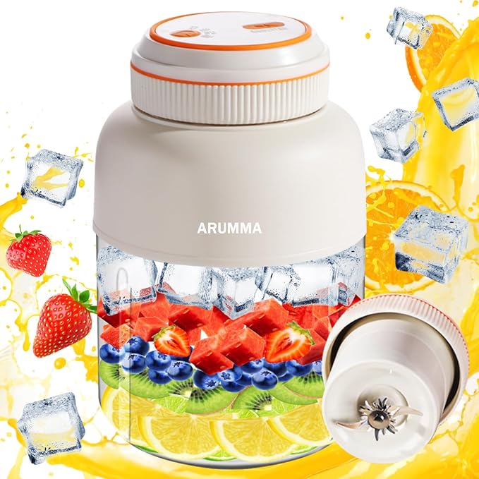 Portable Smoothie Blender for Smoothies & Shakes 46oz 1400ML USB Charging Cordless Powerful Blades Blending Portable Juice Cup Blender for Small Ice Fruit Vegetable Crush Kitchen Gym Outdoor