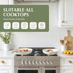 Redchef Ceramic Frying Pan, Small Nonstick Frying Pan, Non Stick Pans for Eggs & Omelets, PFOA & PFAS-Free, Compatible with All Cooktops, Beige, 9.5 Inches