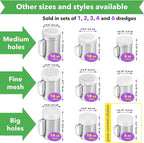 CUSINIUM 6oz Metal Parmesan Cheese Shaker with Large Holes - With Handle - Chili Flakes Dispensers - Pizza Shaker | Style: Coarse