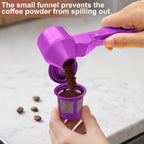 Palksky Coffee Scoop & Funnel for Reusable K Cup Refillable Coffee Pods,2 Tablespoon Coffee Measuring coffee Scooper,1PCS(Purple)