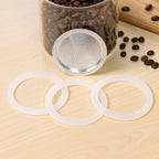 Sivaphe 3 Cup Moka Pot Replacement Infuser Parts for Aluminum Italian Stovetop Espresso Coffee Maker, 1 Filter and 3 Silicone Gasket Seals