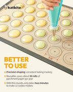 Silicone Baking Mat Set of 5, Katbite Food Grade Non-stick Reusable Cookie Sheet Bakeware Mats for Making Macaron, Cookie, Pizza, Pastry