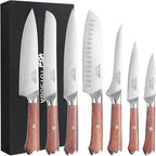 YOTSUBA Kitchen Knife Set, 7PCS Kitchen Knives Set High Carbon Stainless Steel Sharp Knife, Knives Set for Kitchen with Ergonomic Handle