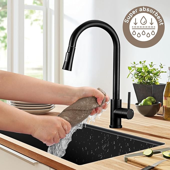 Large Kitchen Hand Towels,Cotton Waffle Weave Dish Towel for Drying, Cleaning Cloth for Kitchen Dishes - Extra Absorbent and Soft - 16 x 28 inch (Brown-4 Pack)