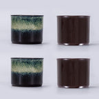 Espresso Cups Set of 2, Ceramic Espresso Cups, Expresso Shots Cups, 2.5oz Tea Cups, Demitasse Cups (4, magic blended)
