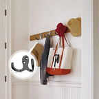 12 Heavy Duty Double Prong Coat Hooks | Wall Hooks with 24 Screws for Kitchen, Grocery Room, Bedroom